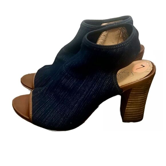 Franco Sarto Dawne Stretchy Denim Slingback Shoes Womens Sz 7‎ Blue Casual Heels - Picture 2 of 16